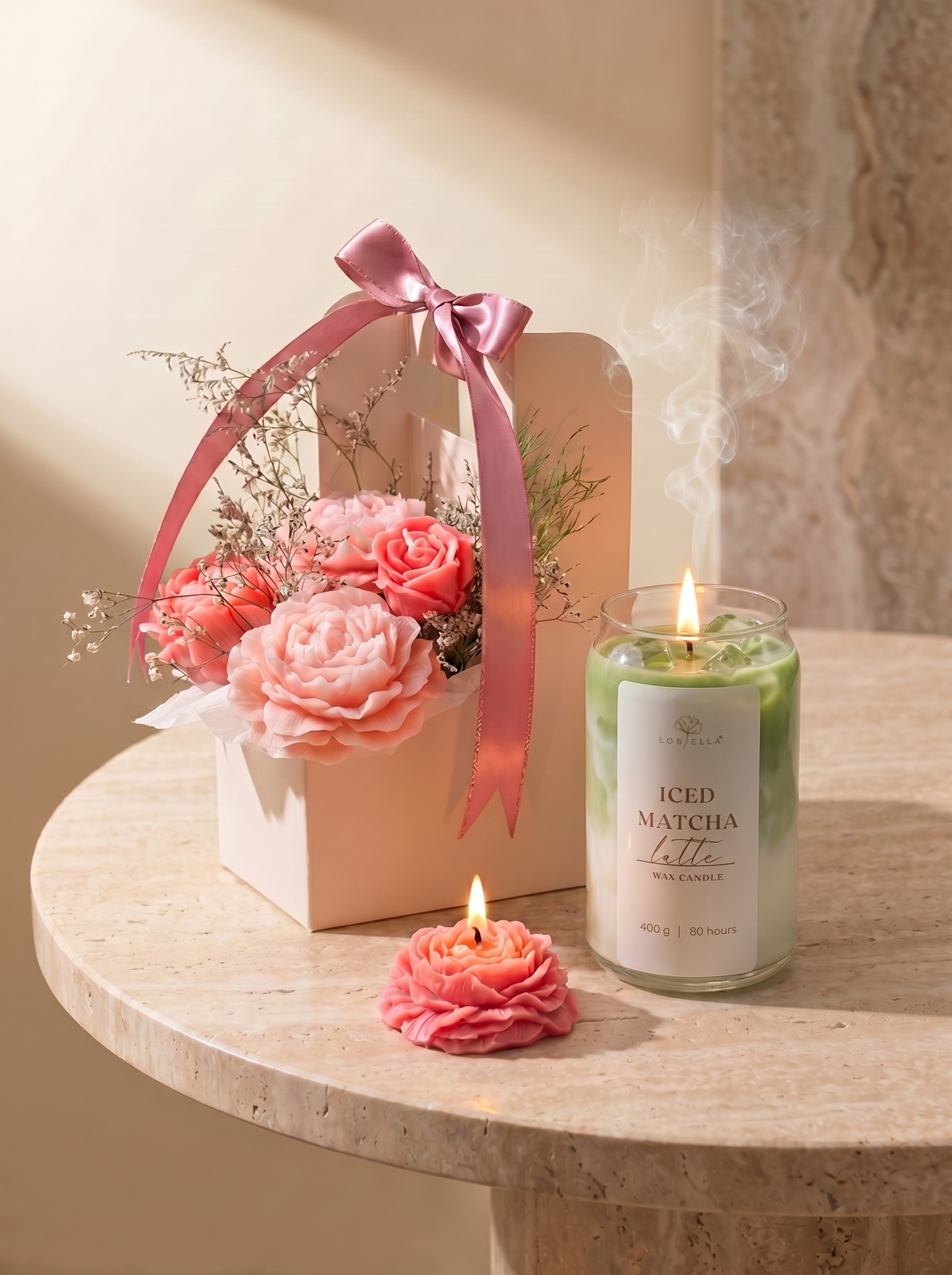 Caja Regalo Floral LoBella™ – Peonías & Latte