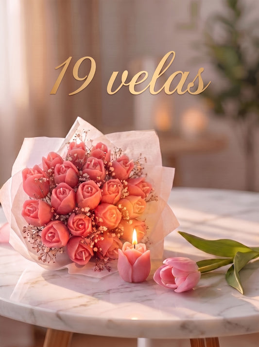 Ramo de Velas Florales LoBella™ – Tulipanes y Margaritas